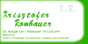 krisztofer rombauer business card